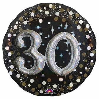 Anagram Sprankelend &#039;30&#039; 3D Folie Ballon 81cm