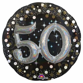 Anagram Sprankelend &#039;50&#039; 3D Folie Ballon 81cm