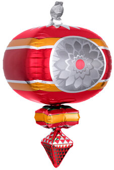 Anagram Rood met Goud Kerst Ornament 3D Folie Ballon 58cm