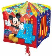 Anagram Mickey Mouse Cubez &#039;4 jaar&#039; Folie Ballon 38cm