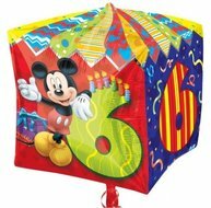 Anagram Mickey Mouse Cubez &#039;6 jaar&#039; Folie Ballon 38cm