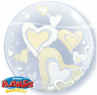 Anagram Witte Harten Insider Bubbel Ballon 61cm