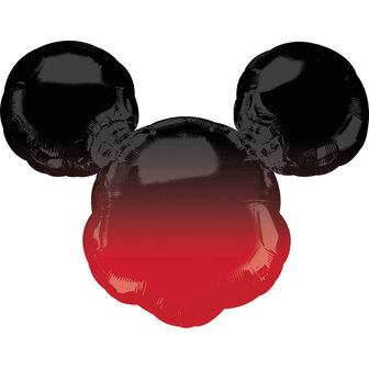 Anagram Mickey Mouse Zwart Rood Ombre SuperVorm Folie Ballon 71cm