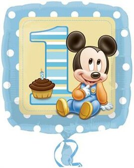 Anagram Baby Mickey 1 Jaar Vierkant Folie Ballon 43cm