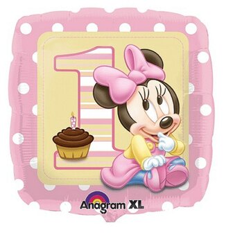 Anagram Baby Minnie 1 jaar Vierkant Folie Ballon 43cm