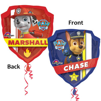 Anagram Paw Patrol Chase en Marshall SuperVorm Folie Ballon 68cm