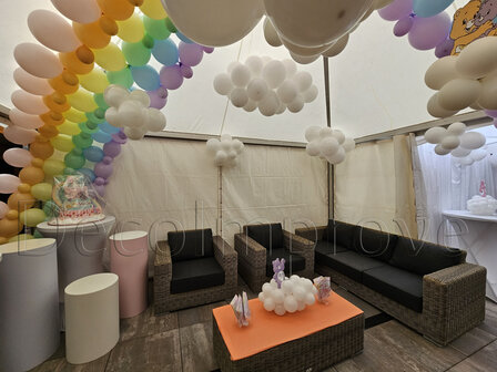 Pastel Regenboog Ballondecoratie Large per strekkende meter 