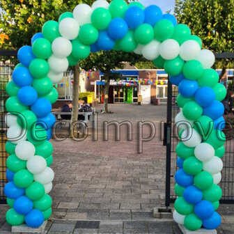 Ballonnenboog Standaard Enkeldeurs Groen, Wit, Blauw Clusters van 4