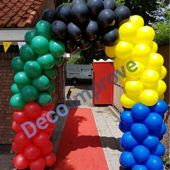 Ballonnenboog Standaard met Vlakkenpatroon Enkeldeurs Clusters van 4