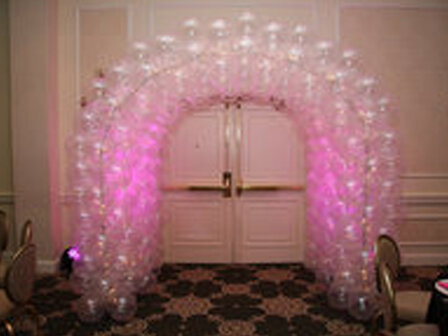 Ballonnenboog Tunnel met LEDverlichting Clusters van 4