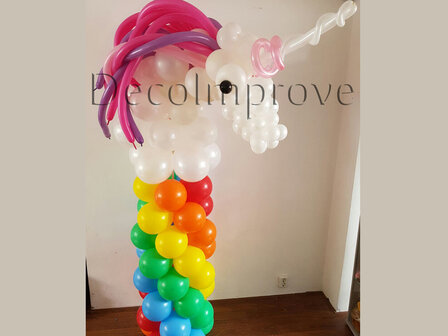 Ballonnenpilaar Standaard Eenhoorn op Regenboog