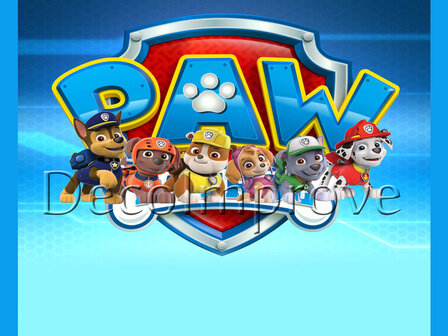 Blauw Paw Patrol Backdrop 200x250cm Verhuur