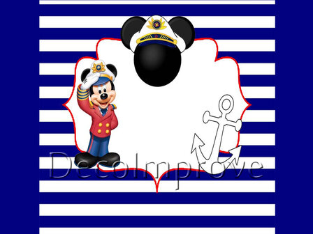 Mickey Mouse Nautical Adventure Backdrop 150x180cm Verhuur