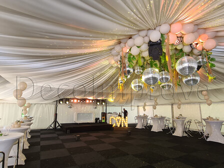 Green Romance Draperie en Kroonluchter met ballonnen, Groen en Verlichting 