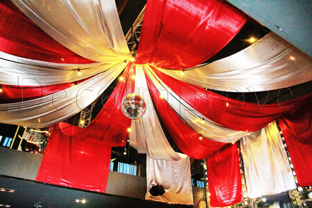 Rood Zilver Circus Draperie Rondom