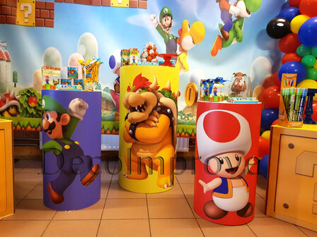 Super Mario Zuilen set van 3 Rond Gepersonaliseerd Verhuur