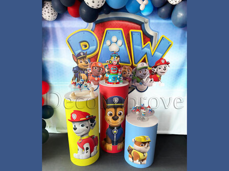 Paw Patrol Zuilen set van 3 Rond Gepersonaliseerd Verhuur