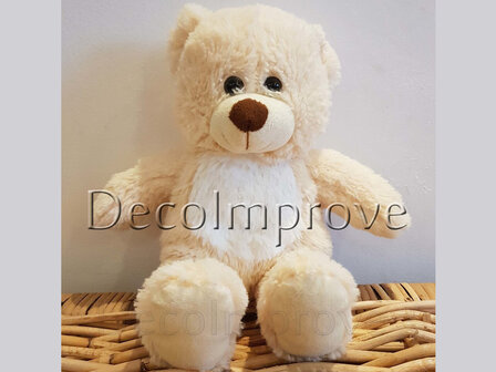 Teddybeer Zittend Knuffel Beige Zacht 30cm Verhuur