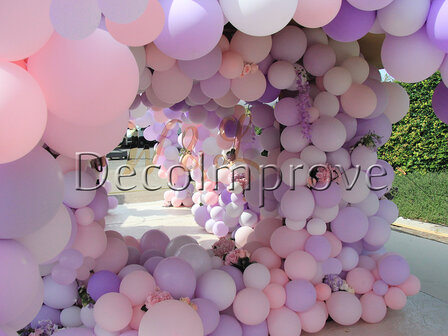 Lila Entree Ballontunnel met Spiegel Ballondecoratie