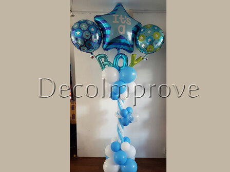 Ballonnenpilaar Luxe Blauw Sterren &#039;It&#039;s A Boy&#039;
