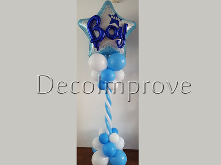 Ballonnenpilaar Luxe Blauw Ster 3D &#039;Boy&#039;