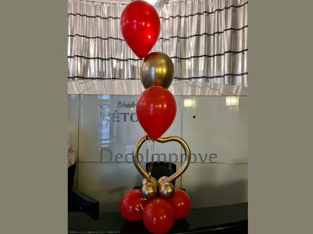 Rood en Chroom Goud Lovable Ballonnentros Helium Ballonnenboeket