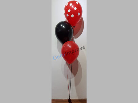 Rood Polkadots Helium Ballonnenboeket