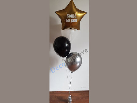 Gouden Ster Helium Tros Klein Ballonnen Boeket met Gepersonaliseerde opdruk  