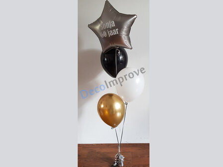 Zilveren Ster Helium Tros Klein Ballonnen Boeket met Gepersonaliseerde opdruk 