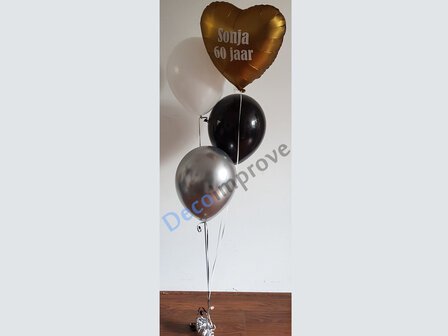Gouden Hart Helium Tros Klein Ballonnen Boeket met Gepersonaliseerde opdruk 