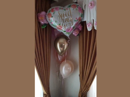 Sweet Baby Girl Ballonnen Boeket Helium Ballonnentros