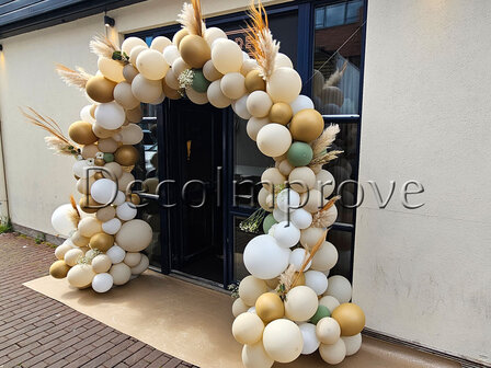 Ballonnenboog Organic Enkeldeurs Nude met Droogbloemen