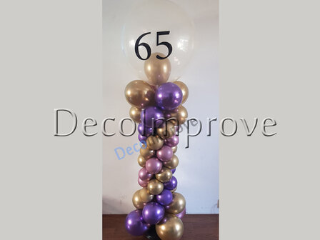 Ballonnenpilaar Deluxe Chrome met Gepersonaliseerde opdruk