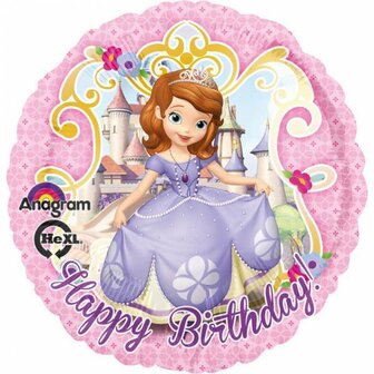 Anagram Prinses Sofia Roze &#039;Happy Birthday&#039; Folie Ballon 45cm