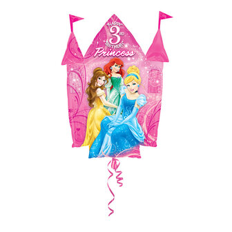 Anagram Disney Prinsessen Kasteel &#039;3 jaar&#039; SuperVorm Folie Ballon 88cm