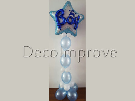 Blauwe Ster 3D &#039;Boy&#039; Helium Ballonnenpilaar