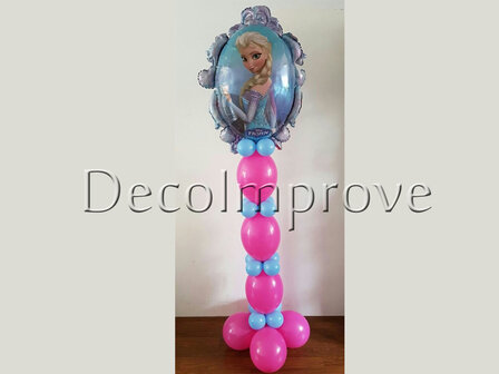 Frozen Fuchsia Anna en Elsa Helium Ballonnenpilaar