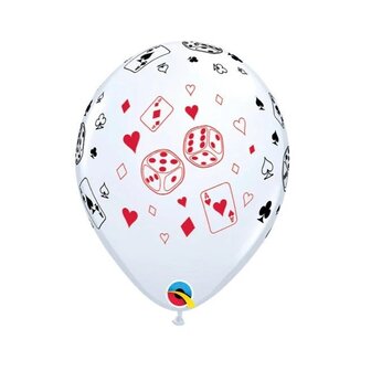 Qualatex Wit Poker Print Latex Ballonnen 25st 30cm