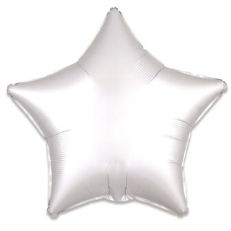 Anagram Wit Ster Luxe Satijn Folie Ballon 48cm