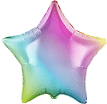 Flex Standaard Regenboog Ster Folie Ballon 45cm