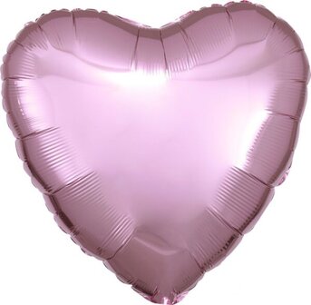 Anagram Licht Roze Metallic Hart Folie Ballon 45cm