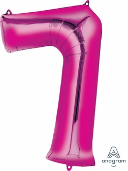 Anagram Fuchsia Cijfer '7' Folie Ballon 86cm