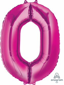 Anagram Fuchsia Cijfer &#039;0&#039; Folie Ballon 86cm