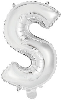 Riethmuller Zilver Letter &#039;S&#039; Folie Ballon 35cm