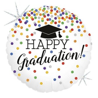 Betallic Geslaagd Confetti &quot;Happy Graduation&quot; Folie Ballon 46cm