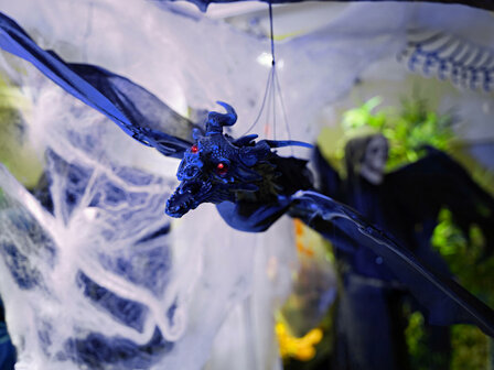 Blauwe Draak Animatron Bewegend Figuur