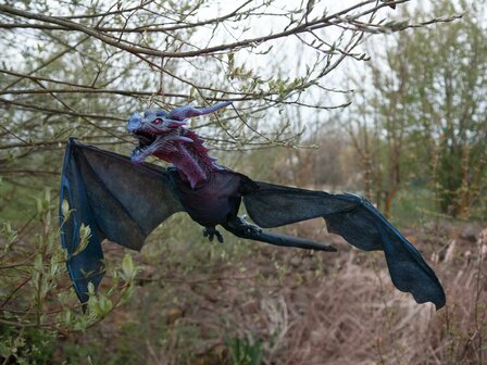 Blauwe Draak Animatron Bewegend Figuur