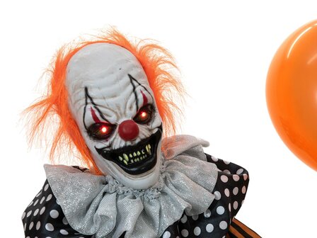 Oranje Clown met Ballon Animatron Bewegend Figuur