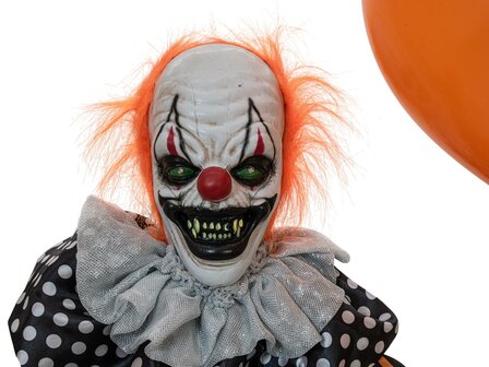 Oranje Clown met Ballon Animatron Bewegend Figuur
