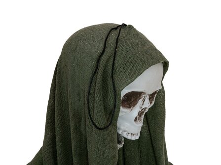 Skelet met Groene Cape Animatron Bewegend Figuur